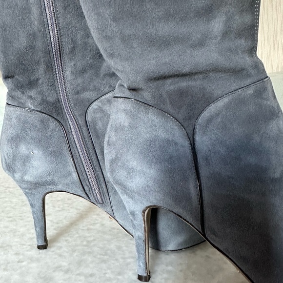 SERGIO ROSSI BOTFORT WOMEN TALL 👢 BOOTS SUEDE LEATHER GREY SIZE38 - Picture 8 of 13